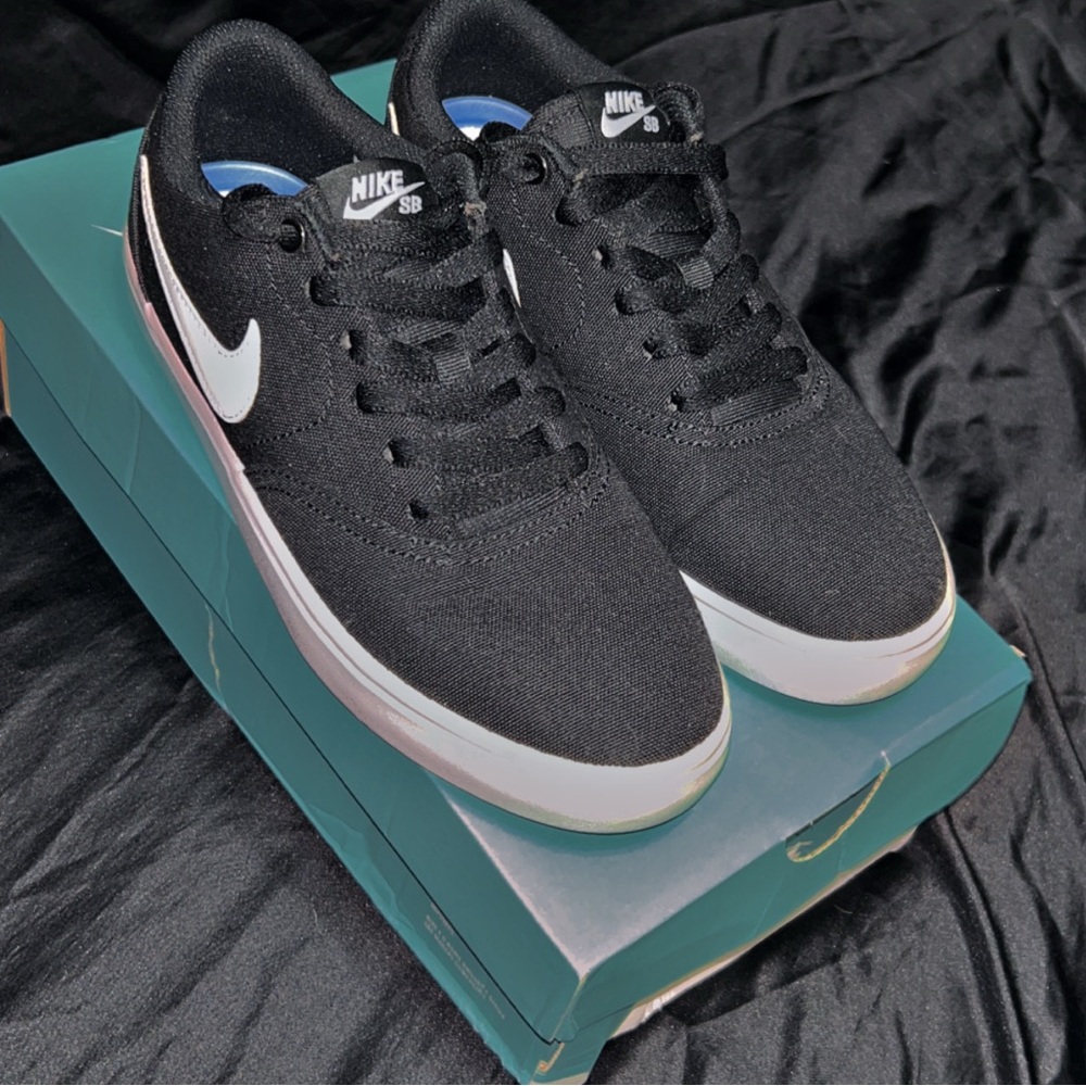 Nike SB Black White Low-Top Skate Sneakers